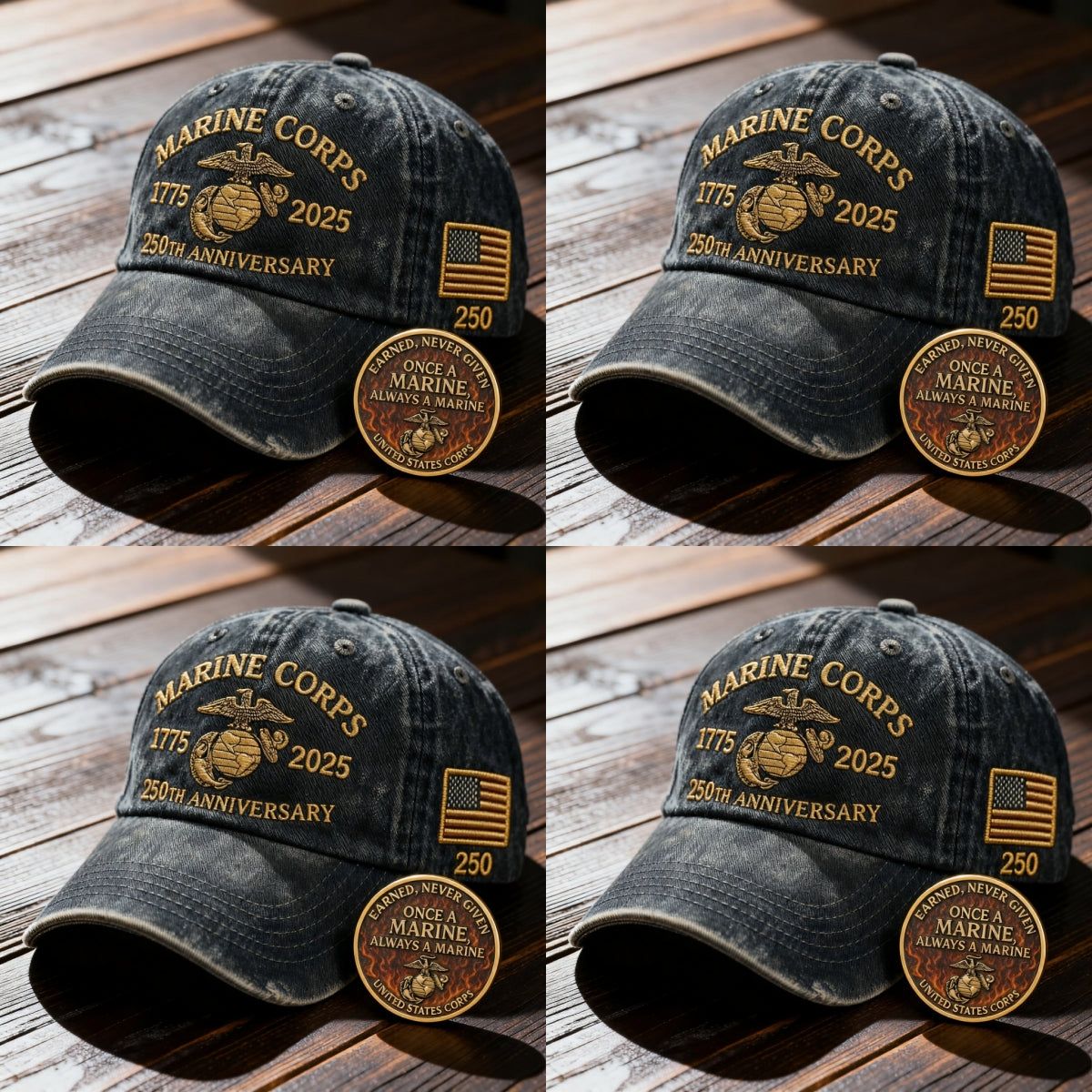 ❤️Veteran‘s Day Best Gift🌹Honoring 250th USMC Retro Washed Cap – Honor That Never Fades 🇺🇸🎁Free Symbolizes Honor Gift
