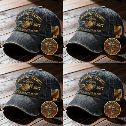 ❤️Veteran‘s Day Best Gift🌹Honoring 250th USMC Retro Washed Cap – Honor That Never Fades 🇺🇸🎁Free Symbolizes Honor Gift