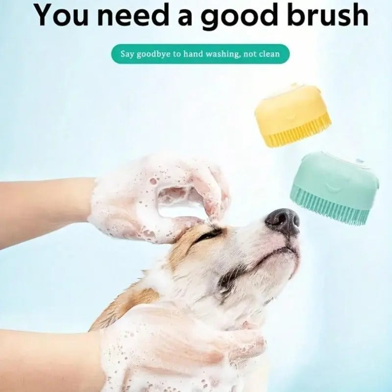 ⏰ Super Discount 🌟3PCS Pet Shampoo Brush With Built-In Dispenser - Gentle Massage Bath Comb For Dogs & Cats, No Batteries Required