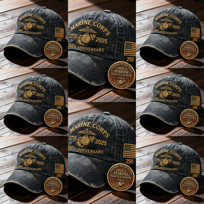 ❤️Veteran‘s Day Best Gift🌹Honoring 250th USMC Retro Washed Cap – Honor That Never Fades 🇺🇸🎁Free Symbolizes Honor Gift