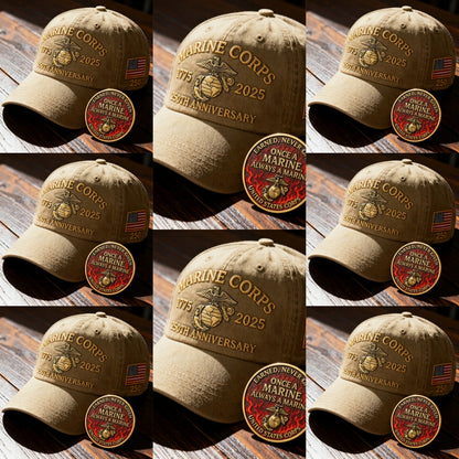 ❤️Veteran‘s Day Best Gift🌹Honoring 250th USMC Retro Washed Cap – Honor That Never Fades 🇺🇸🎁Free Symbolizes Honor Gift
