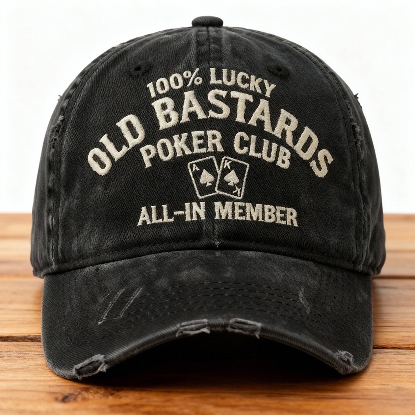 Old Bastards Poker Club™ Vintage Hat & Lucky Challenge Coin – All-In Member Gift Set