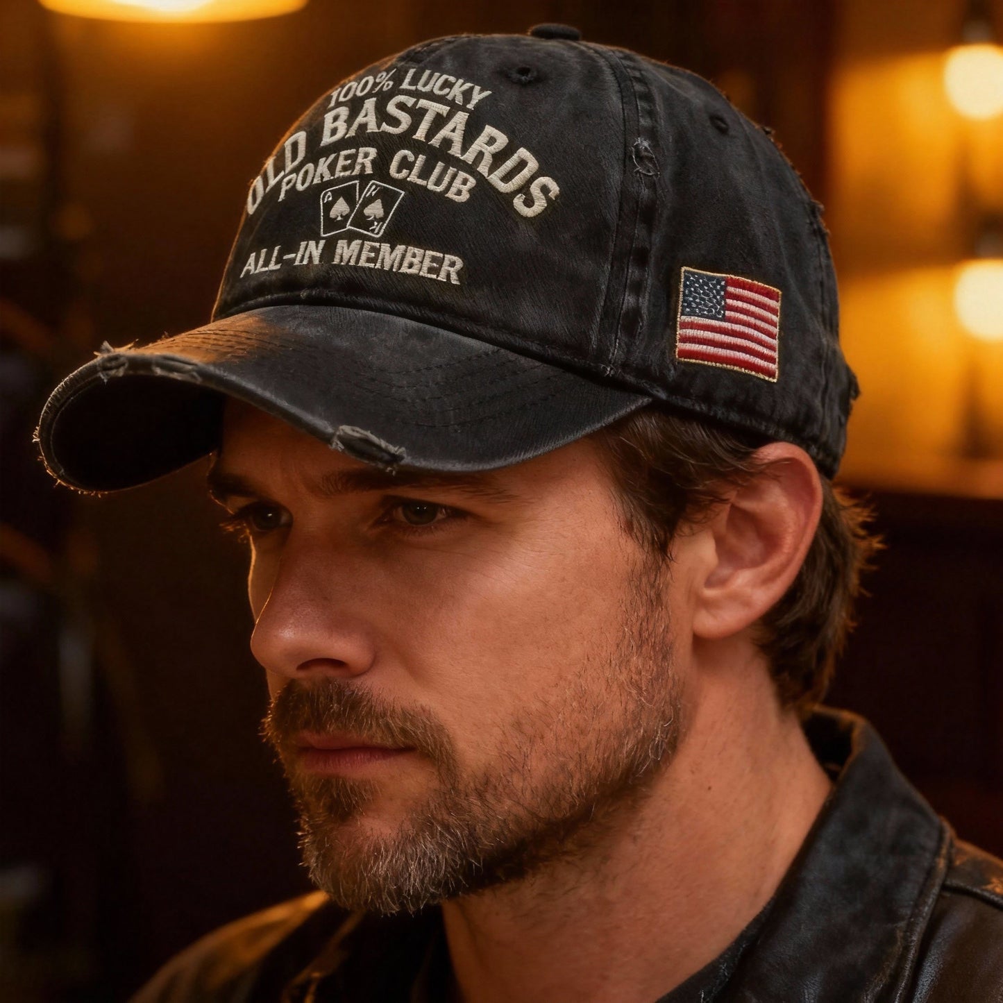 Old Bastards Poker Club™ Vintage Hat & Lucky Challenge Coin – All-In Member Gift Set