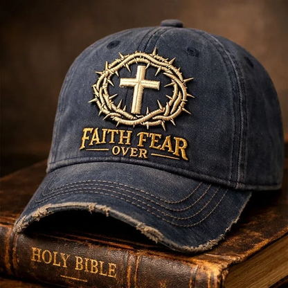 🏆Flash Sale 60% OFF - ✝️Faith Over Fear Christian Hat & Commemorative Coin Set✨