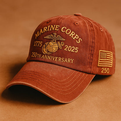 ❤️Veteran‘s Day Best Gift🌹Honoring 250th USMC Retro Washed Cap – Honor That Never Fades 🇺🇸🎁Free Symbolizes Honor Gift
